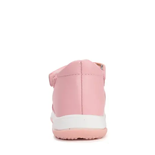 Sandale D.D. Step fete, piele naturală, roz cu imprimeu flori_G064-61849B-21_Pebebe