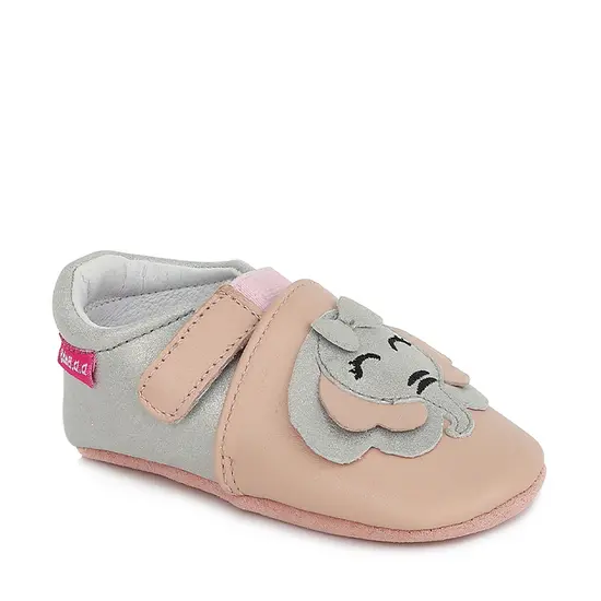 Pantofi de interior din piele naturala, roz pudra, elefant, D.D.Step- K1596-354-22/23-D.D. Step-