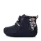 Ghete primii pasi, piele naturala, bleumarin sidef, flori, D.D.Step - A071-310B-25-