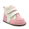 Ghete Barefoot, captuseala din blana, talpa felxibila, roz / alb- RO-114-3-24-By Pebebe