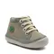 Pantofi Sonistreet, piele naturala si material textil, talpa flexibila, khaki verde, Kickers- 928060-10-201-24-Kickers