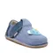 Pantofi barefoot, primii pasi, piele naturala, talpa flexibila, albastru, ursulet, Happy Koala- Ari-009-17-Ariana Baby Shoes