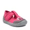 Pantofi barefoot copii, decupati, material textil, Elf Texas, roz, ursulet, Bar3foot- 2BE8/6R-25-Bar3foot