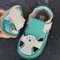 Sandale barefoot, primii pasi, piele naturala, talpa flexibila, verde, Eduardo- Ari-100-8-25-Ariana Baby Shoes
