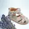Sandale copii, barefoot, primii pasi, piele naturala, talpa flexibila, inchidere cu scai, bej pictat- RO-103-12-24-By Pebebe