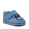 Ghete barefoot copii, piele naturala, captuseala textila, talpa din cauciuc, hipopotam, albastru - RO-23-1-24-