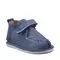 Pantofi din piele naturala pentru copii, talpa cauciuc, scai, Bubu, albastru inchis- RO-110-9-24-By Pebebe