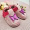 Pantofi barefoot pentru copii, piele naturala, primii pasi, talpa flexibila, roz model cu fluturas- RO-16-7-23-By Pebebe