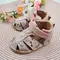 Sandale fete, barefoot, primii pasi, piele naturala, talpa flexibila, inchidere cu scai, roz pictat- RO-100-15-22-By Pebebe