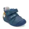Pantofi D.D. Step baieti, primii pasi, piele naturala, talpa flexibila, albastru, girafa- S015-52874A-24-