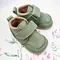 Pantofi copii, piele naturala, barefoot, primii pasi, talpa flexibila, culoare verde, Smiley- RO-500-6-24-By Pebebe