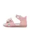 Sandale D.D Step fete, piele naturala, talpa felxibila, roz cu floare- G075-51813AM-30-D.D. Step