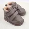Ghete barefoot pentru copii, primii pasi, piele naturala, captuseala din blana, talpa felxibila, khaki, Stuy- RO-115-11-22-By Pebebe