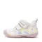 Pantofi D.D. Step fete, primii pasi, piele naturala, talpa flexibila, alb cu imprimeu flori- S015-61675-24-D.D. Step