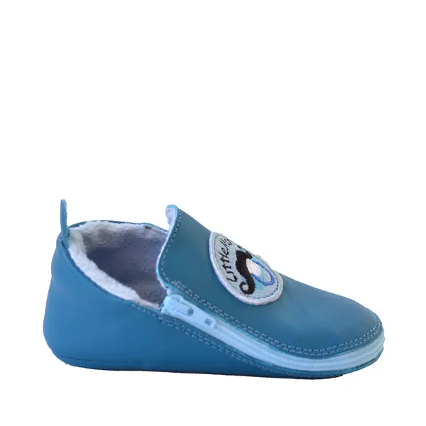 Pantofi copii cu fermoar și talpă de piele, albastru_RO-06-Albastru-19_Pebebe