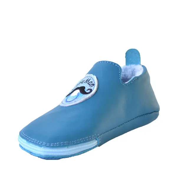 Pantofi copii cu fermoar și talpă de piele, albastru_RO-06-Albastru-19_Pebebe