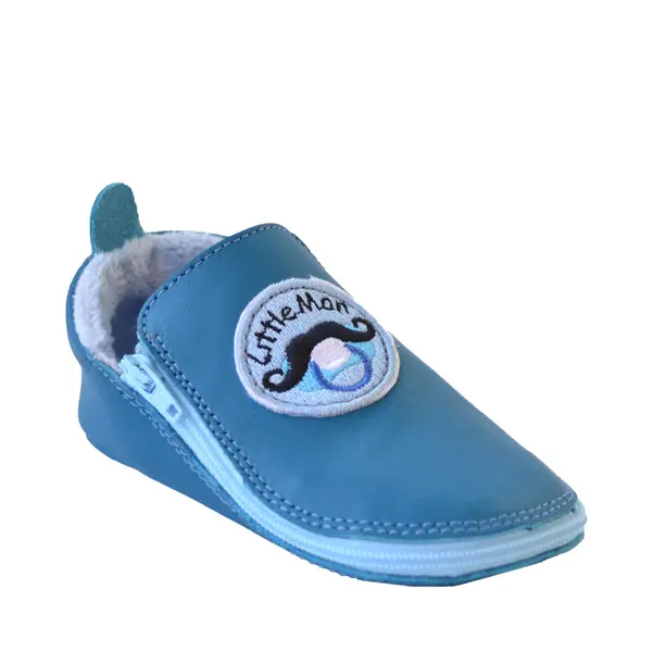 Pantofi copii cu fermoar și talpă de piele, albastru_RO-06-Albastru-19_Pebebe