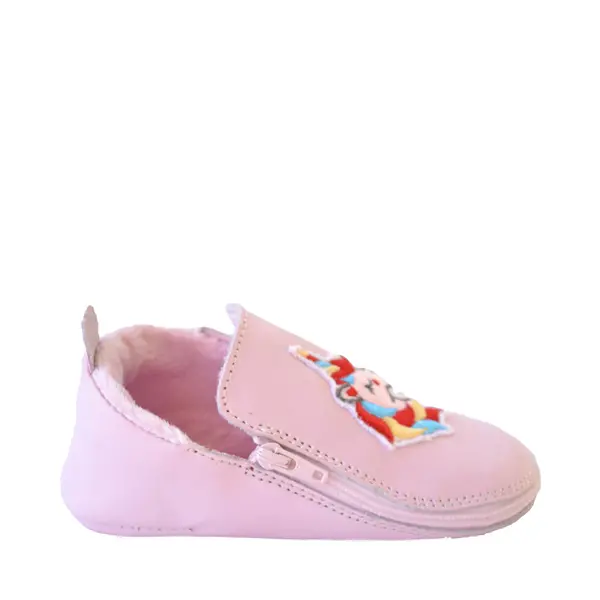 Pantofi copii cu fermoar și talpă de piele, roz_RO-06-roz-21_Pebebe