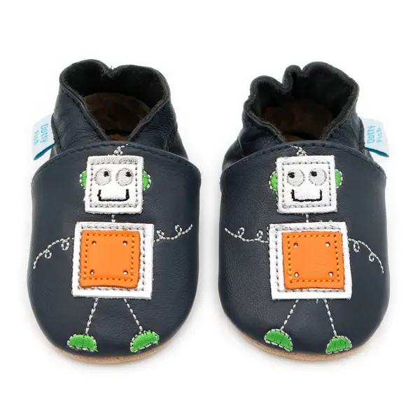 Pantofi din piele moale cu robot_BS0017-0-6_Pebebe