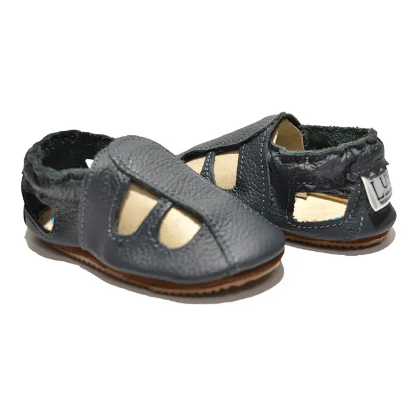 Sandale bleumarin din piele moale cu decupaje_PL004-albastru-29_Pebebe