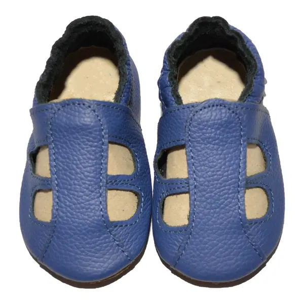 Sandale din piele moale, albastre LUY_PL008-albastru-29_Pebebe