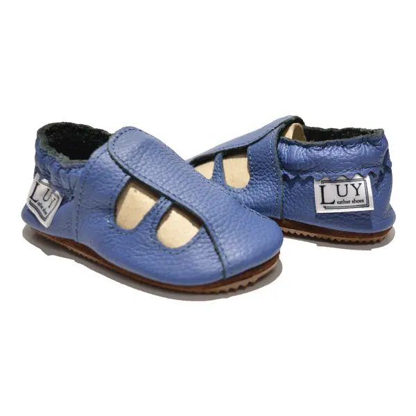 Sandale din piele moale, albastre LUY_PL008-albastru-29_Pebebe