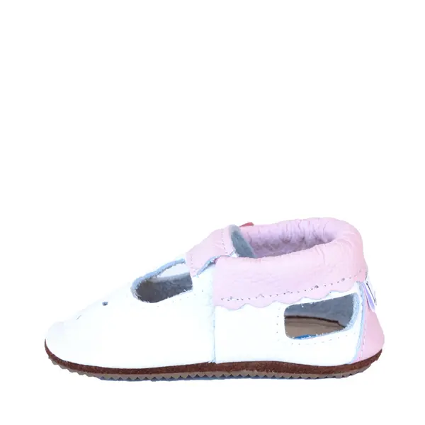 Sandale din piele moale albe cu fluturas mov_PL007-alb-29_Pebebe
