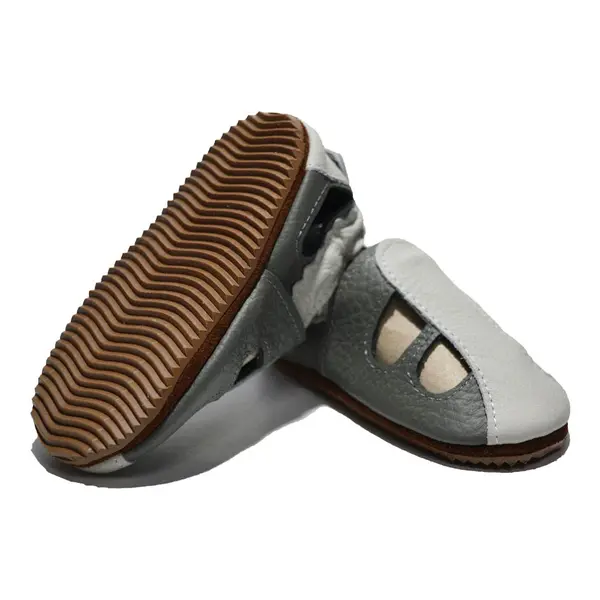 Sandale gri din piele moale cu decupaje_PL004-gri-29_Pebebe
