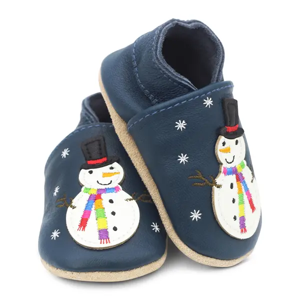 Pantofi din piele moale cu Cedric omul de zapada_BSGS019-0-6_Pebebe