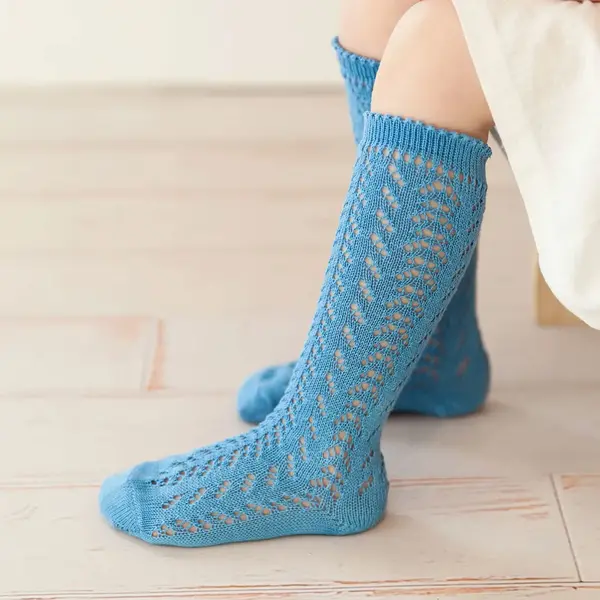 Sosete bumbac, crosetate, maya blue_2.518/2-6-445_Pebebe