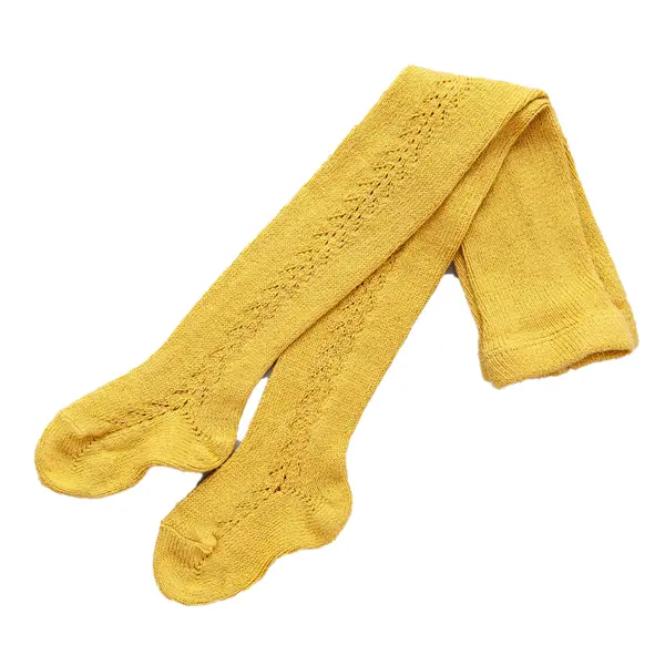 Dres din bumbac cu model lateral crosetat, mustar, Condor_2.591/1-4-629_Pebebe