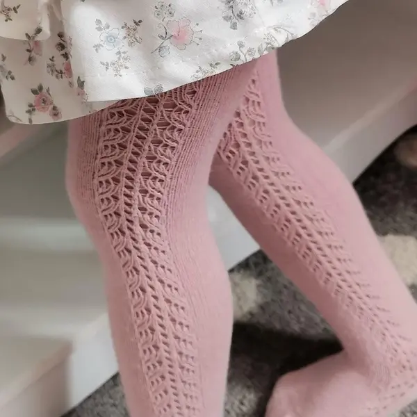 Dres din bumbac cu model lateral crosetat, roz pal, Condor_2.591/1-0-526_Pebebe
