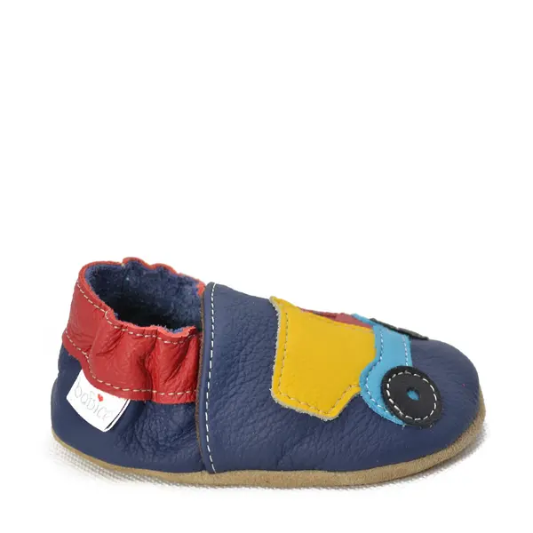 Papucei de interior din piele naturala, bleumarin camion, Babice_BA-020/16/17_Pebebe