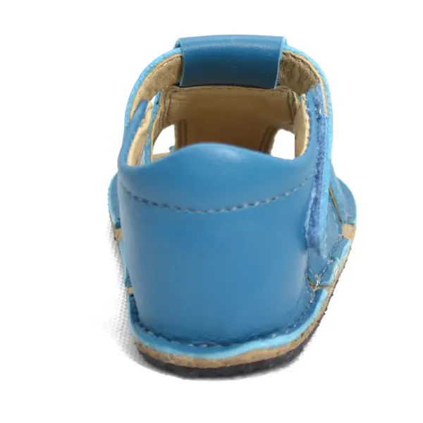 Sandale din piele naturală  cu scai și talpă din cauciuc flexibil, albastru, LUY_RO-12-Albastru-22_Pebebe