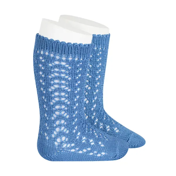 Sosete bumbac, crosetate, maya blue_2.518/2-6-445_Pebebe