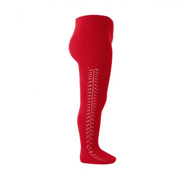 Dres din bumbac cu model lateral crosetat, rosu, Condor_2.591/1-2-550_Pebebe