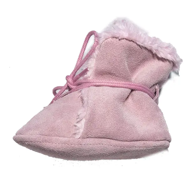 Cizme din piele intoarsa, cu talpa din piele, imblanite, roz, Babice_NBW-106/16-17_Pebebe