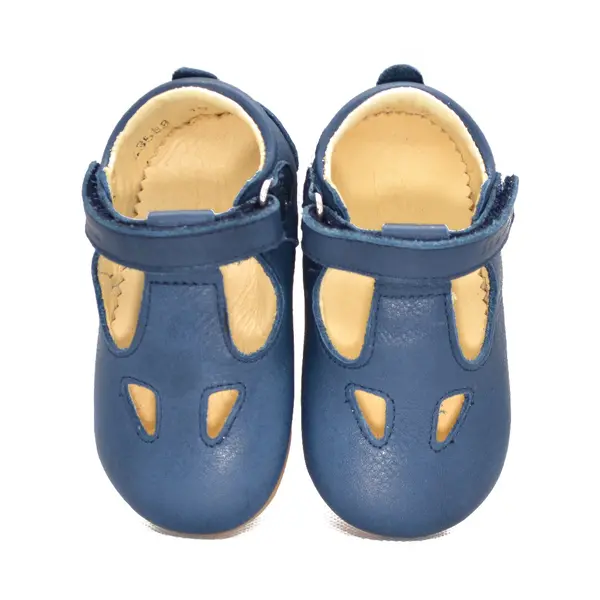 Pantofi din piele moale cu perforatii si talpa flexibila, albastru, Froddo_G1130006-2-18_Pebebe