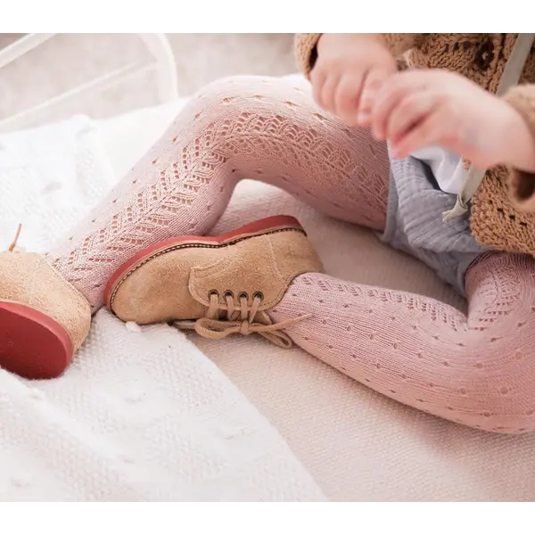 Dres bumbac, model lateral crosetat si perforatii, roz, Condor_2.565/1-0-500_Pebebe