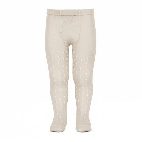 Dres bumbac, model lateral crosetat si perforatii, linen, Condor_2.565/1-0-304_Pebebe