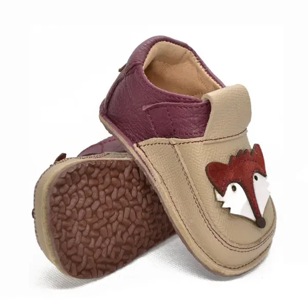 Pantofi barefoot, primii pasi, copii, piele naturala, talpa flexibila, vulpe_RO-16-6-22_Pebebe