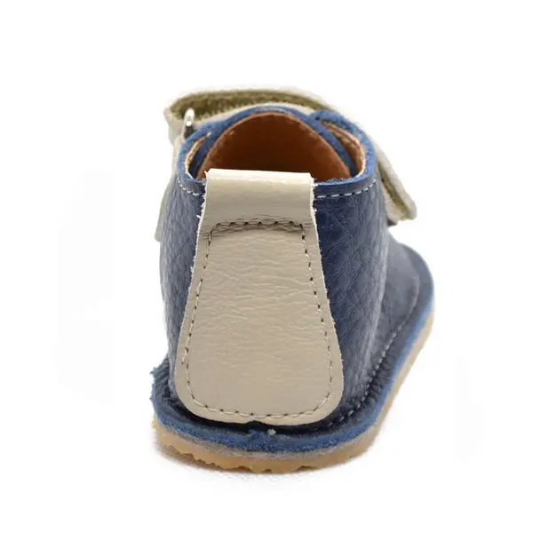 Pantofi din piele naturala pentru copii, talpa cauciuc, scai, Bubu, bleumarin, crem_RO-110-bleumarin-crem-24_Pebebe