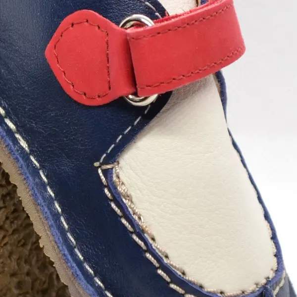 Pantofi din piele naturala pentru copii, talpa cauciuc, scai, Bubu, bleumarin rosu_RO-110-bleumarin-rosu-17_Pebebe