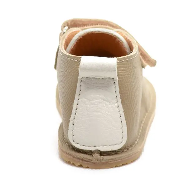 Pantofi din piele naturala pentru copii, talpa cauciuc, scai, Bubu, crem, bej_RO-110-crem-bej-23_Pebebe