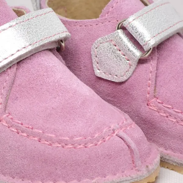 Pantofi din piele naturala pentru copii, talpa cauciuc, scai, Bubu, roz_RO-110-roz-22_Pebebe