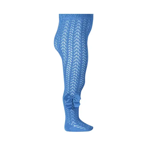 Dres bumbac crosetat cu funda, albastru maya, Condor_2.530/1-2-445_Pebebe