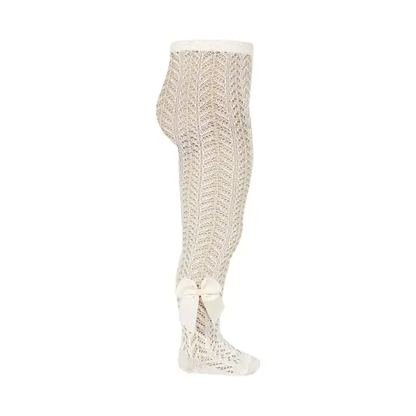 Dresuri copii bumbac crosetat cu funda, bej ,Condor_2.530/1-3-303_Pebebe