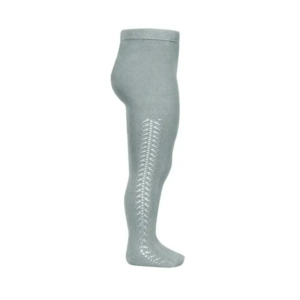 Dresuri copii din bumbac cu model lateral crosetat, verde uscat, Condor_2.591/1-0-756_Pebebe