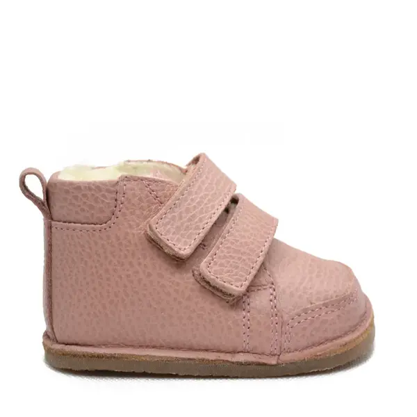 Ghete copii, barefoot, primii pasi, piele naturala, captuseala din blanita, talpa felxibila, roz prafuit_RO-22-3-22_Pebebe