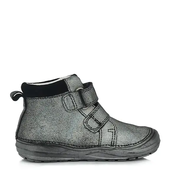 Ghete din piele naturala, primii pași, talpa flexibila, D.D.Step, inimioara, negru_A071-614B-26_Pebebe